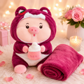 Peluche de Cerdita con Manta Suave en su Interior